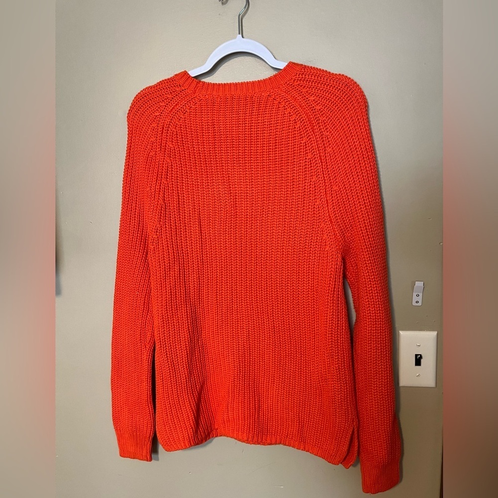 Lauren Ralph Lauren Orange Chunky Knit Crewneck Sweater - Picture 5 of 7